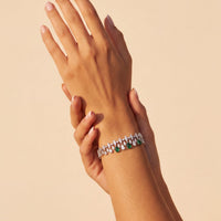 Duchess Emerald Tennis Bracelet Silver-3