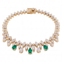Duchess Emerald Tennis Bracelet Gold-0