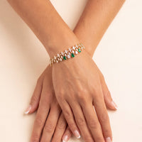 Duchess Emerald Tennis Bracelet Gold-1