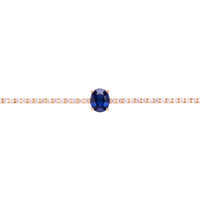 Garbo Oval Gemstone Tennis Bracelet Sapphire Gold-2