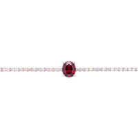 Garbo Oval Gemstone Tennis Bracelet Ruby Silver-2