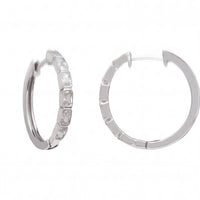 Classic Baguette Hoop Earrings Silver-4
