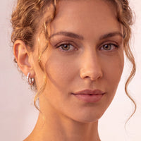 Classic Baguette Hoop Earrings Silver-1