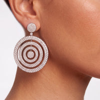 Whirlpool Trance Statement Drop Earrings Silver-4