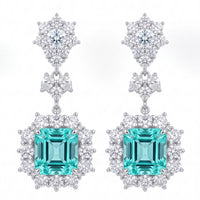 Arabella Aquamarine Drop Earrings Silver-0