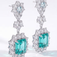Arabella Aquamarine Drop Earrings Silver-3