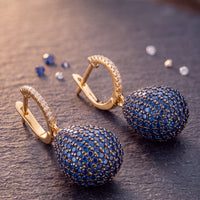 Valerie Pear Drop Gemstone Earrings Gold Sapphire Blue-4