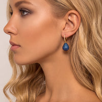 Valerie Pear Drop Gemstone Earrings Gold Sapphire Blue-1