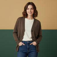 Brown Cardigan Sweater | Unisex Aesthetic Earth Tone Knit