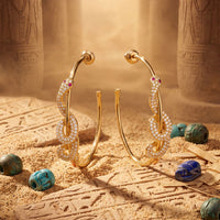 Cleopatra Serpent Snake Hoop Earrings Gold-4
