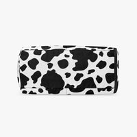Women's Black and White Cow Print Canvas Sports Bag