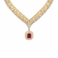Countess Statement Ruby Necklace Gold-0