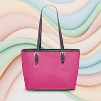 Hot Pink Tote Handbag | Pink Leather Handbag