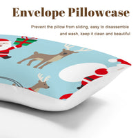 Blue Santa Claus Christmas Holiday Comforter Set Queen