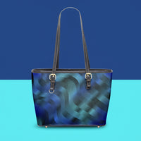 Metallic Blue Handbag | Blue Leather Handbag