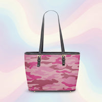 Pink Camouflage Handbag | Pink Leather Handbag