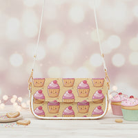 Chain Strap Purse | Personalized Yellow Cupcake Print