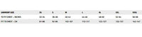 Men's jacket size chart with chest measurements in inches and centimeters