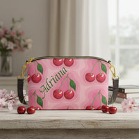 Custom Cross Body Bag | Personalized Pink Cherry Handbag