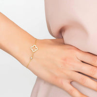 Byzantine Open Clover Bracelet Gold-2