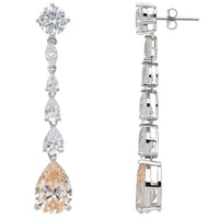 Bardot Champagne Quartz Drop Earrings Silver-2