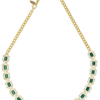 Whistledown Emerald Gemstone Necklace Gold-2