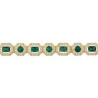 Gold bracelet with emerald gemstone links