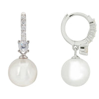 Serenity Pearl Hoop Earrings Silver-2