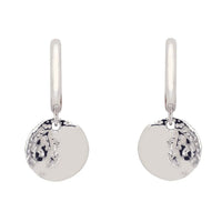 Lunar Moon Huggie Hoop Earrings Silver-0
