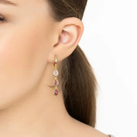 Sardinia Triple Teardrop Earrings Gold The Pinks-1