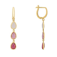 Sardinia Triple Teardrop Earrings Gold The Pinks-2