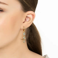 Sardinia Triple Teardrop Earrings Gold Blue Topaz-1