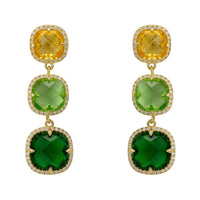Knightsbridge Earrings Gold Green Citrus-0