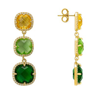 Knightsbridge Earrings Gold Green Citrus-2