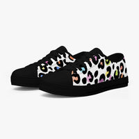 Leopard Print Trainers Womens White Multi Color Canvas Low Top Shoes