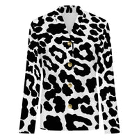 Black Leopard Print Buttoned Cardigan