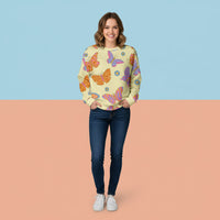 Butterfly Graphic Sweater | Aesthetic Nature Pattern Unisex Pullover
