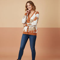 Western Cardigan | Unisex Aesthetic Cowboy Jacquard Knit