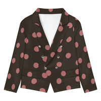 Brown Polka Dot Blazer Women's Casual Jacket