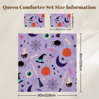 Purple Halloween Comforter Set Queen
