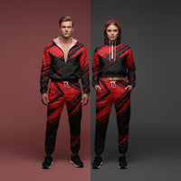 Red And Black Track Pants | Unisex Bold Streetwear Joggers