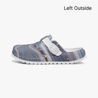 Women's Purple Glitter Marble Nursing Clogs Anti-Slip Work Shoes
