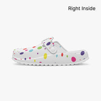 Women's White Multi Colour Shoes Polka Dot EVA Clogs