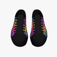 Leopard Print Trainers Womens Neon Electric Color Canvas Low Top Shoes