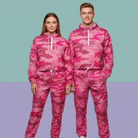 Camouflage Windbreaker Jacket | Women's Pink Cropped Pullover Hooded Jacket