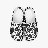 Women's Black and White Cow Print EVA Clogs