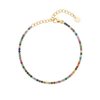 Tennis Bracelet Vibrant Rainbow Cz Gold-0