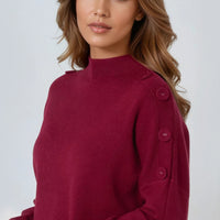 Wine High Neck Jumper-1