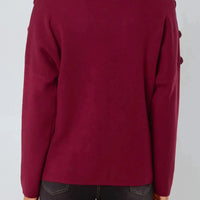 Wine High Neck Jumper-3