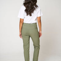 Khaki Stretch Drawstring Trousers-3